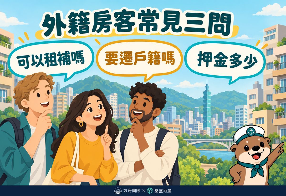 外籍房客常見三問：可以租補嗎、要遷戶籍嗎、押金多少