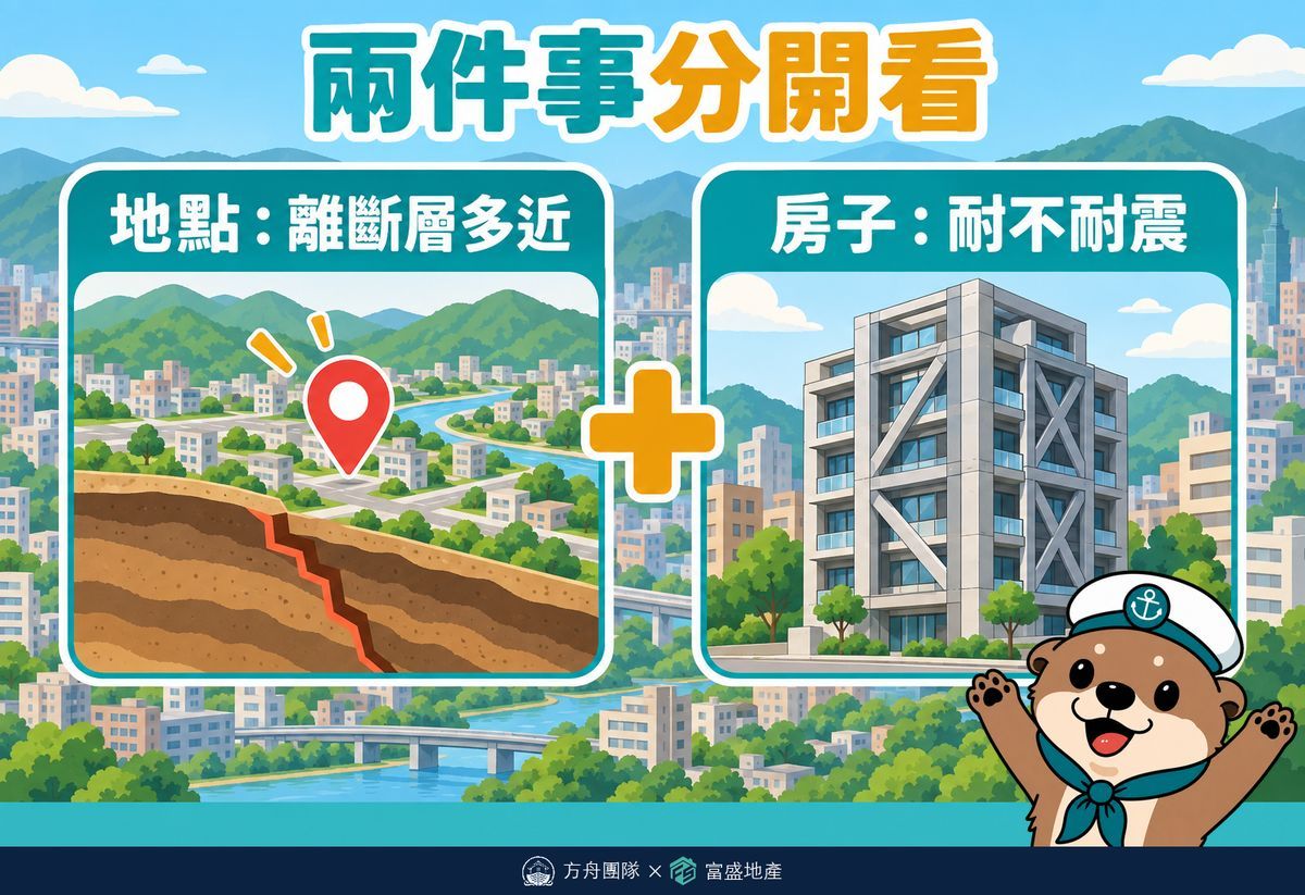買房看斷層要分開看的兩件事：地點離斷層多近，以及房子本身耐不耐震