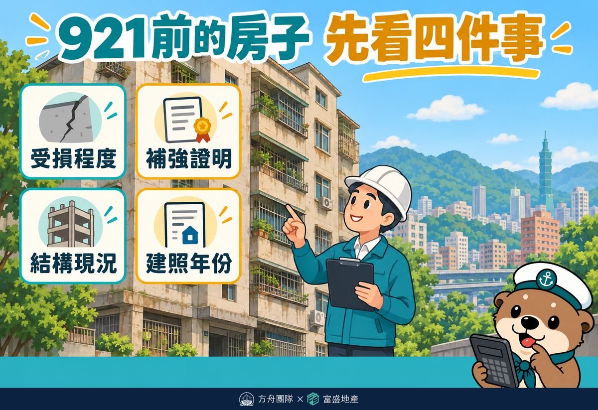 921 前蓋的房子先看四件事：受損程度、補強證明、結構現況、建照年份