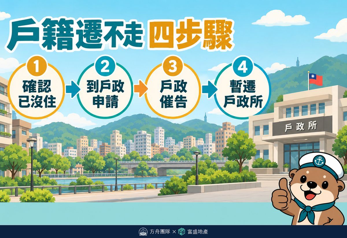 戶籍遷不走四步驟：確認已沒住、到戶政申請、戶政催告、暫遷戶政所