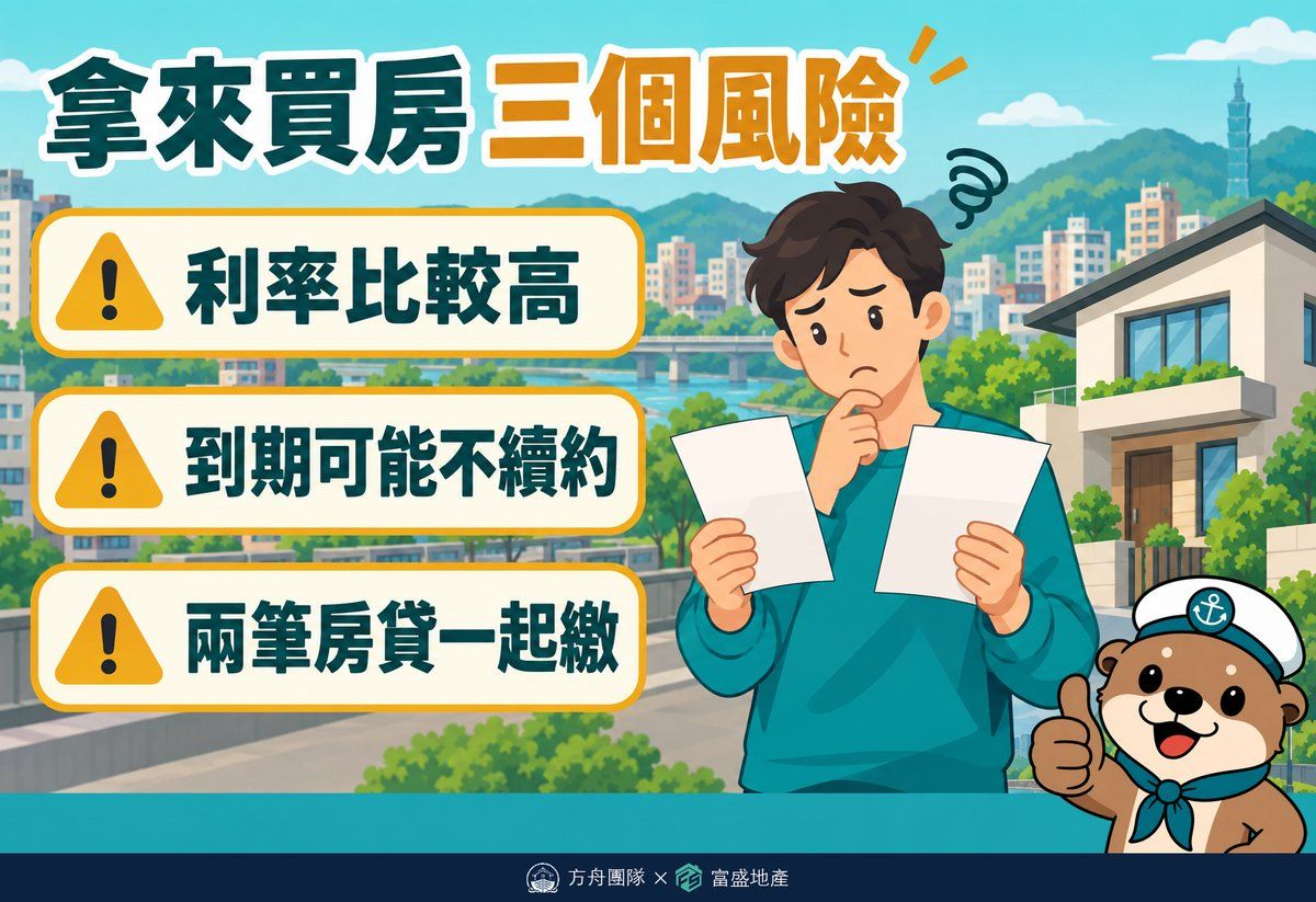 理財型房貸拿來買房的三個風險：利率比較高、到期可能不續約、兩筆房貸一起繳