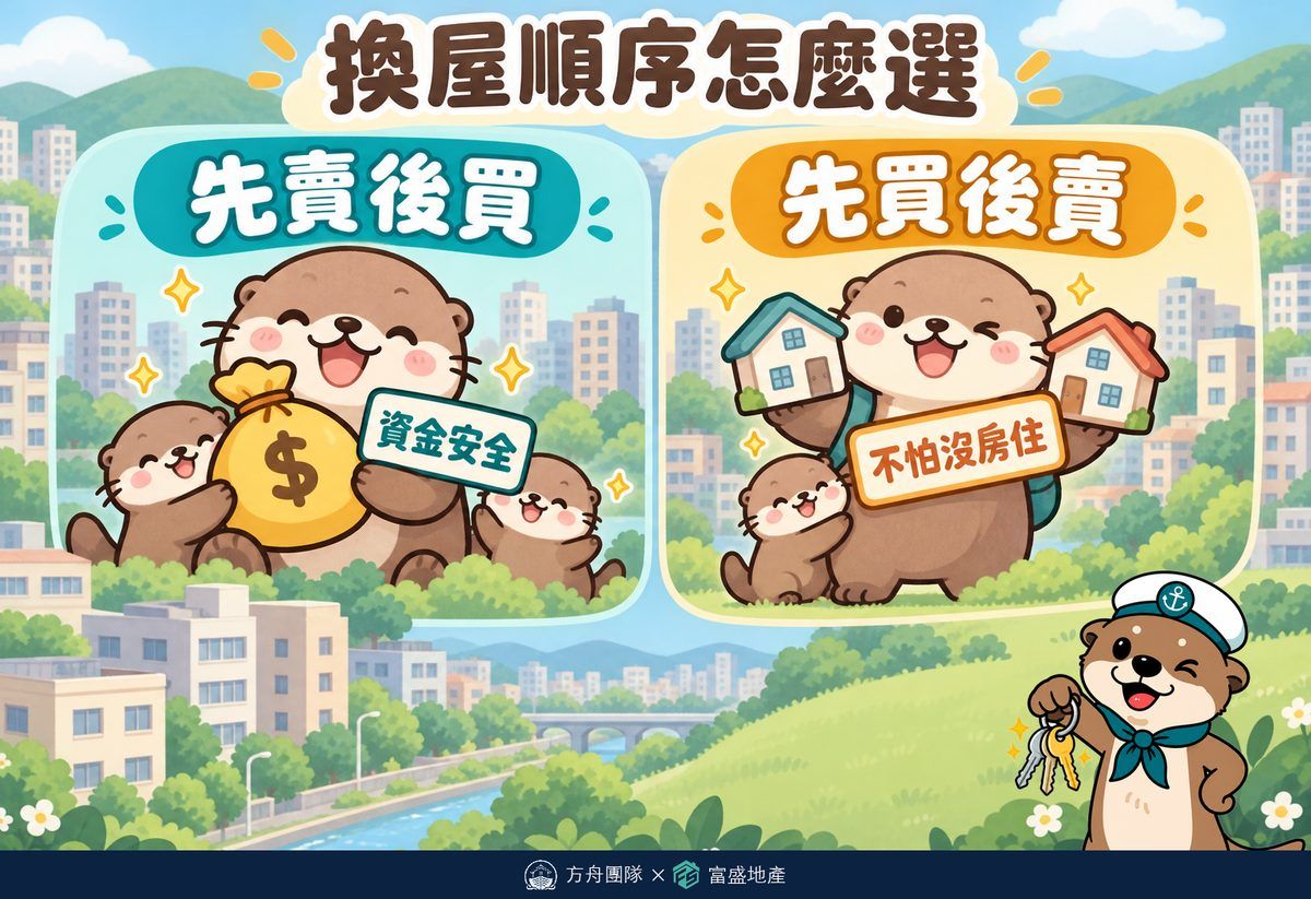 換屋順序怎麼選：先賣後買資金安全，先買後賣不怕沒房住