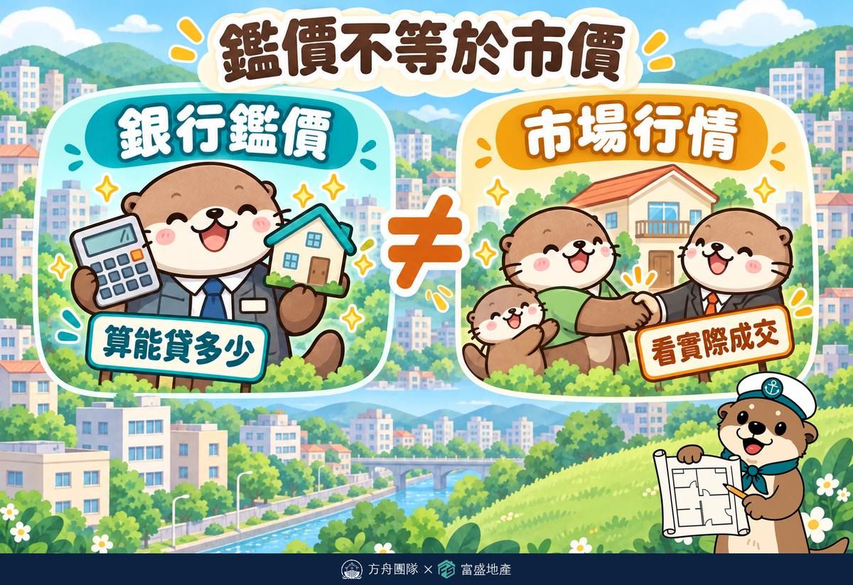銀行鑑價不等於市價：鑑價算能貸多少，市場行情看實際成交