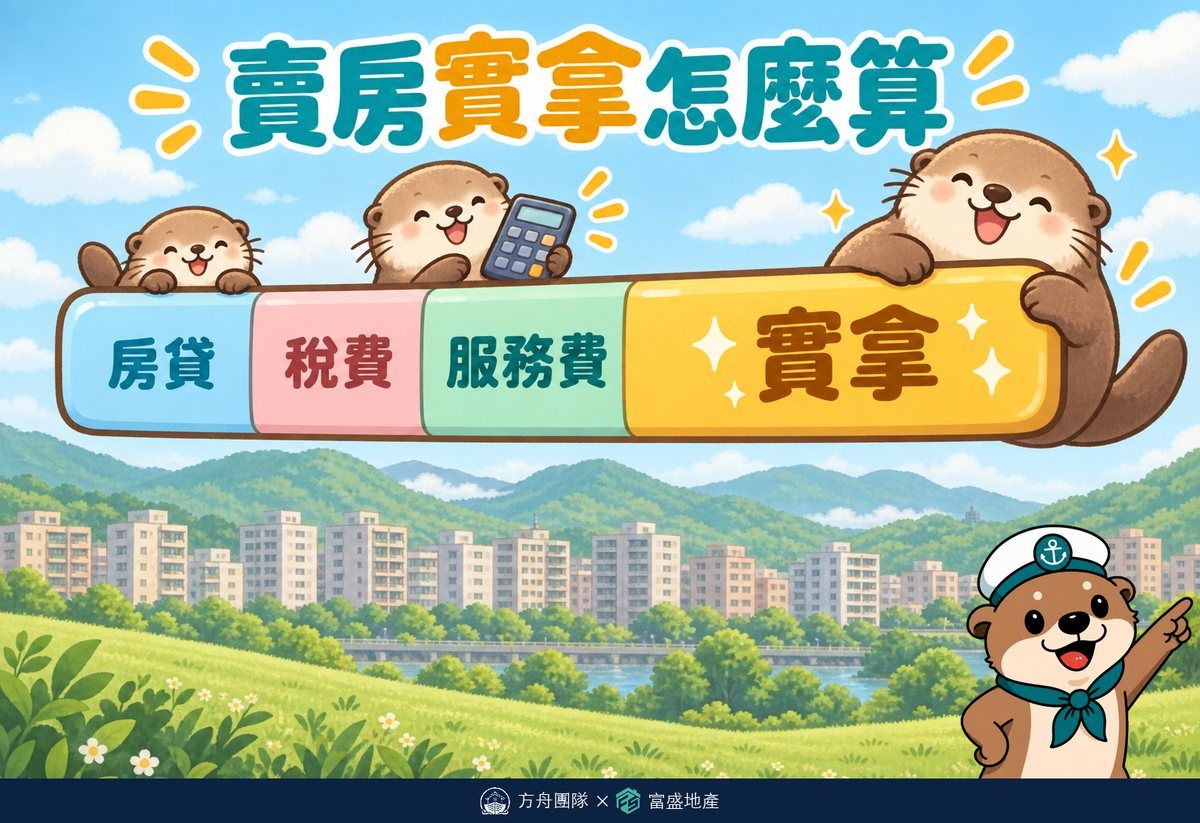 賣房實拿怎麼算：成交價扣掉房貸、稅費、服務費，剩下才是賣方實拿