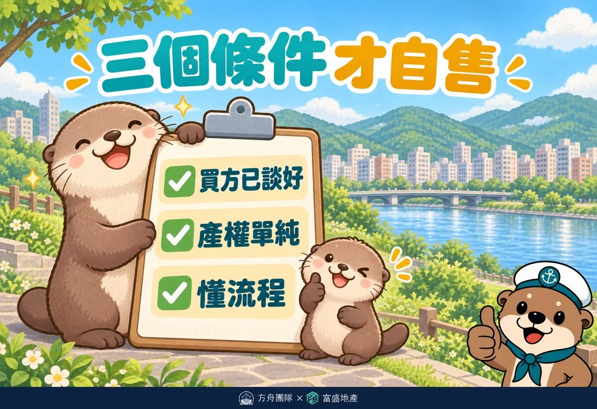 屋主自售的三個條件：買方已談好、產權單純、懂流程