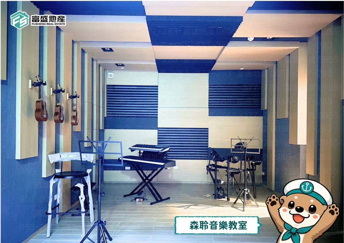 御閑之森 社區公設圖｜挑高門廳 森聆音樂教室