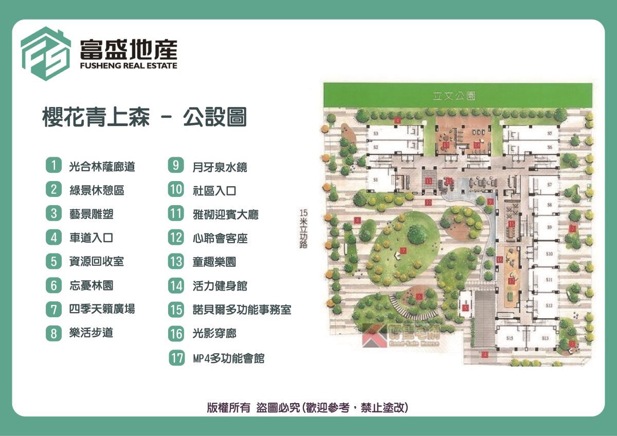 櫻花青上森 棟位示意圖（非地面外觀）｜太平新光重劃區建案