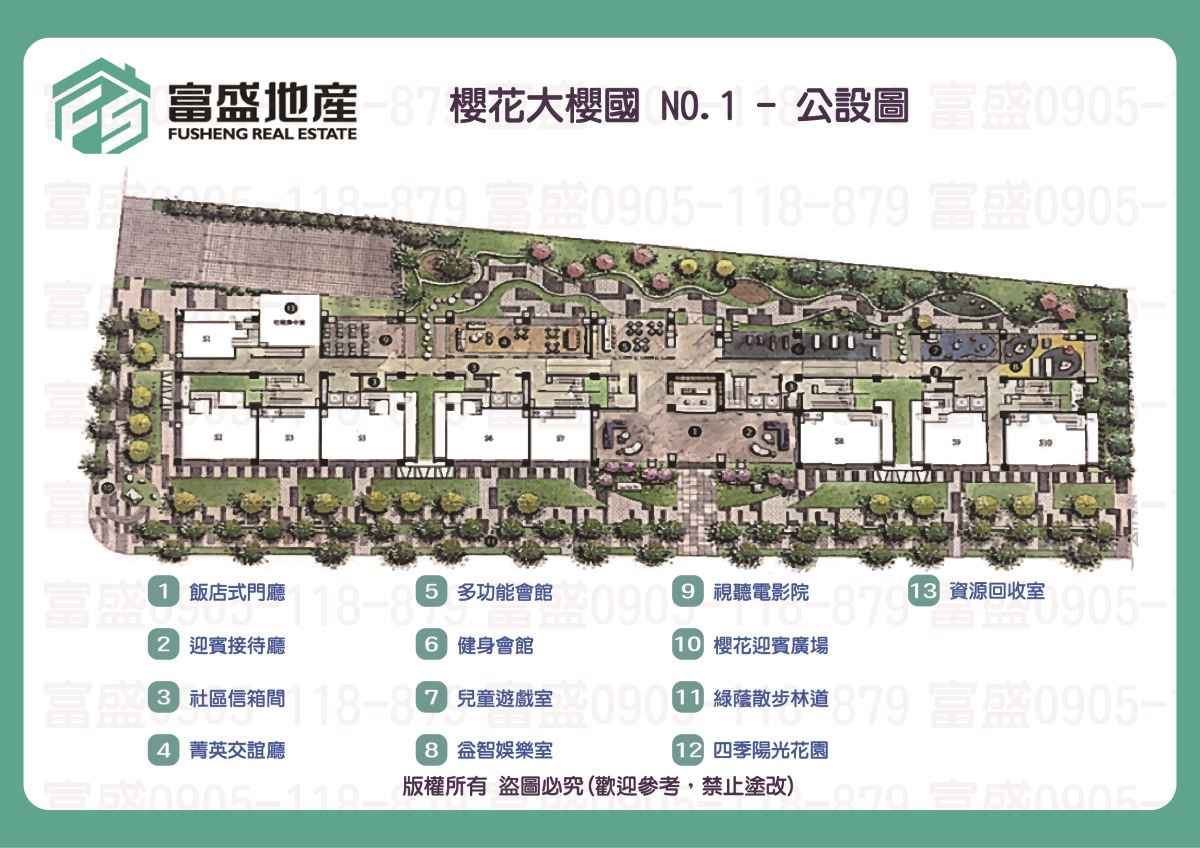 櫻花大櫻國NO1 公設配置圖 13項公設｜太平區建案 新光重劃區