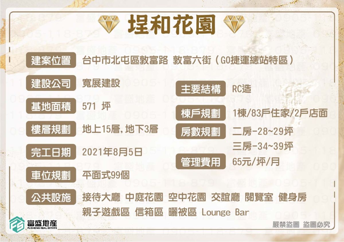 埕和花園 建案基本資料圖卡｜北屯機捷特區