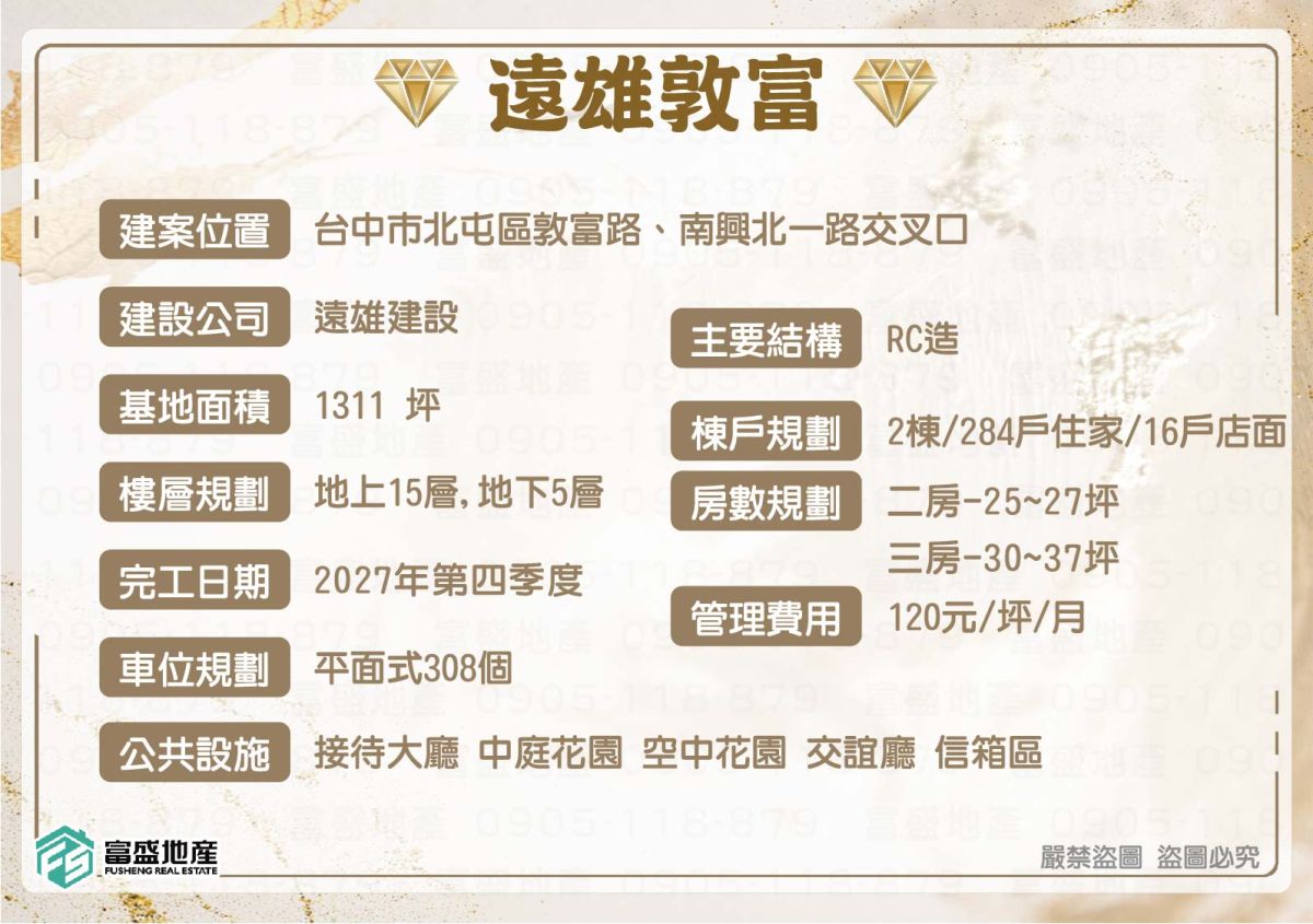遠雄敦富 基本資料卡｜北屯機捷特區建案